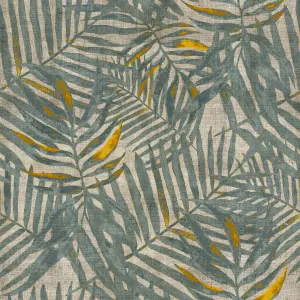 GoodHome Perod Beige & teal Palm leaves Textured Wallpaper