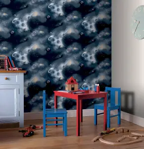 Arthouse Out Of This World Navy Wallpaper