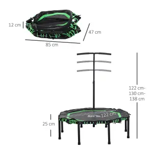 HOMCOM Foldable Trampoline w/ Adjust Handle, Max Load 100 KG - Green