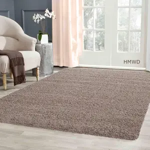 Thick Pile Dark Beige Fluffy Shaggy Large Area Rug Hallway Runner  - 160x230 cm