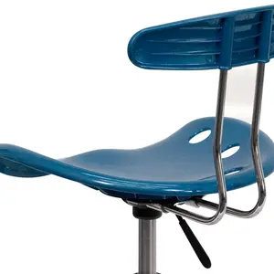 Adjustable Swivel Chair for Desk and Office with Tractor Seat Bright Blue