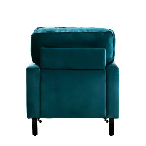 Comfy Upholstered Occasional Armchair Accent Chair Folding Back Removable Cushion with Wooden Legs