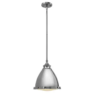 Elstead Amelia 1 Light Medium Dome Ceiling Pendant Polished Nickel, E27