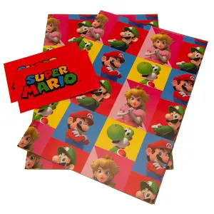 Super Mario Characters Gift Wrap (Pack of 4) Multicoloured (One Size)