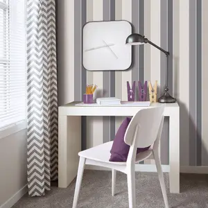 Galerie Nordic Elements Grey Multi Stripe Design Wallpaper Roll