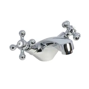 ENKI Beaumont Chrome Traditional Brass Basin Mixer Tap BT8603