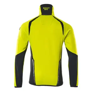 Mascot Accelerate Safe Microfleece Jacket with Half Zip (Hi-Vis Yellow/Dark Navy)  (XX Large)