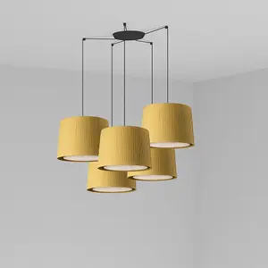 Luminosa Samba Black, Yellow Pendant Suspension Pendant Lamp 5 Light