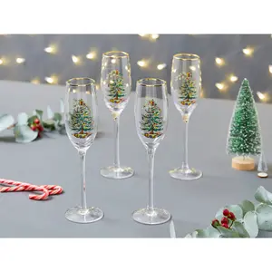 Christmas Tree Champagne Flutes (Set of 4)