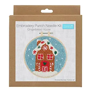 Punch Needle Kit: Floss and Hoop: Christmas: Gingerbread House