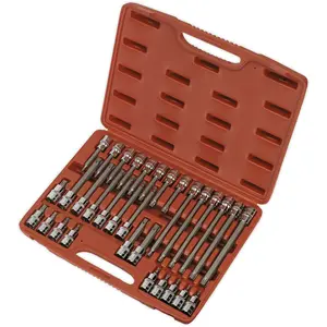 Comprehensive 32pc TRX Star Socket Bit Set with Storage Case for Mechanics