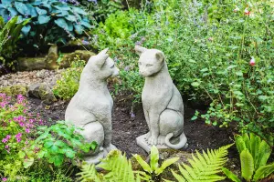 Pair of Standing Cats Gatepost Garden Ornaments