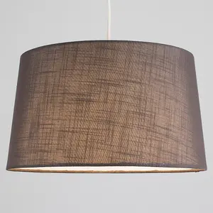 ValueLights Doretta Modern Tapered Grey Faux Linen Ceiling Pendant Table Lamp Light Shade