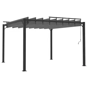 Berkfield Gazebo with Louvered Roof 3x3 m Anthracite Fabric and Aluminium