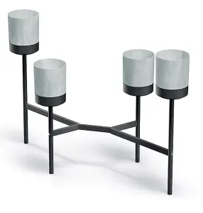 Pot + Stand Set Tiered Metal Multiple Flower Modern Shelf Planter Black Pot Bloomie stand 4L