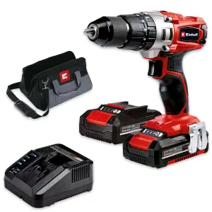 Einhell Power X-Change Cordless Combi Drill 44Nm With 2x Batteries And Charger Screwdriver Impact Drill - TE-CD 18/2 Li-i Kit