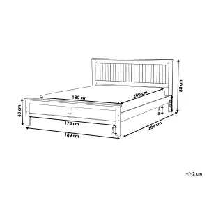 Wooden EU Super King Size Bed White MAYENNE