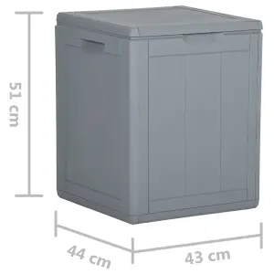 Berkfield Garden Storage Box 90L Grey PP Rattan