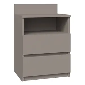 Abril 2 Drawer Bedside Table Grey