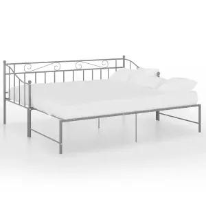 Berkfield Pull-out Sofa Bed Frame Grey Metal 90x200 cm