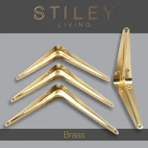 London Shelf Bracket 125X150mm Brass (Pack Of 4)