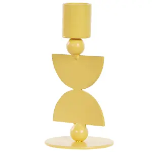 Candle Holder DAPHNI Metal Yellow