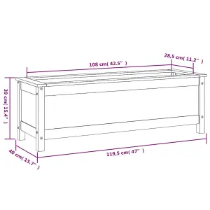 Berkfield Garden Raised Bed Honey Brown 119.5x40x39 cm Solid Wood Pine