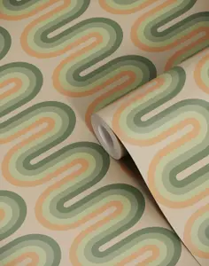 Bobbi Beck eco-friendly retro line wallpaper