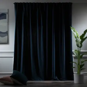 Extra Long & Extra Wide Decorative Curtain Single Panel Royal Blue / 140cm Width x 200cm Drop