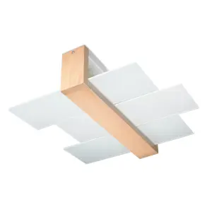 Feniks Wood Natural 2 Light Classic Ceiling Light