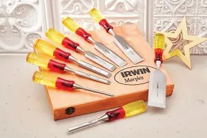 Irwin Chisel Set Marples 8PC Splitproof M373 Wood 6-50mm Boxed NEW