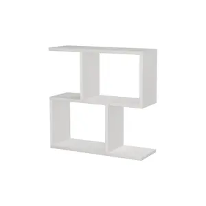 Barbara Side Table Modern 2-Tier Design with Storage Compartments White