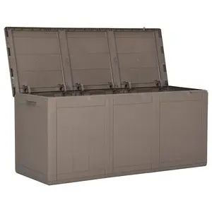 Berkfield Garden Storage Box 270L Brown PP Rattan