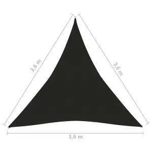 Berkfield Sunshade Sail 160 g/m2 Black 3.6x3.6x3.6 m HDPE