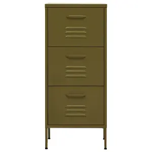 Berkfield Storage Cabinet Olive Green 42.5x35x101.5 cm Steel