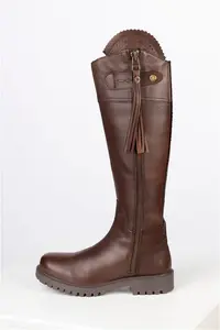 Rydale Ladies Tall Leather Country Boots - Haworth - Brown 8 Regular Fit