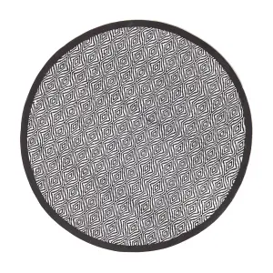 Homescapes Trance Black and White Diamond Pattern Recycled Fibre Rug, 150 cm Round