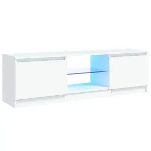 vidaXL TV Cabinet with LED Lights White 120x30x35.5 cm