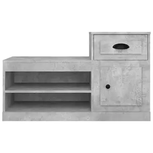 Berkfield Shoe Cabinet Concrete Grey 100x42x60 cm Engineered Wood