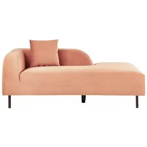 Left Hand Velvet Chaise Lounge Peach Pink LE CRAU