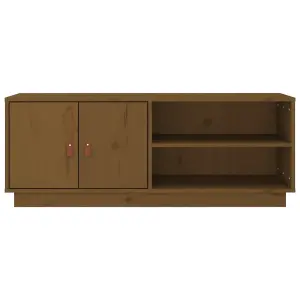 Berkfield TV Cabinet Honey Brown 105x34x40 cm Solid Wood Pine