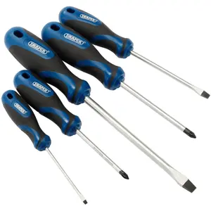 Draper  Soft Grip Screwdriver Set, 3 x Plain Slot, 2 x PZ TYPE (5 Piece) 09783