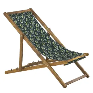 Sun Lounger Wood Light Brown ANZIO