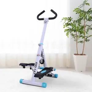 HOMCOM Foldable Stepper Adjustable Step Machine w/ Handlebar LCD Display, White