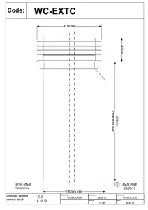 McAlpine WC-EXTC 10mm Offset Adjustable Length Extension Piece for Rigid WC Connectors