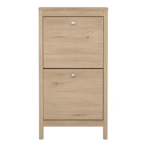 Madrid Shoe Cabinet 2 Flap Doors in Jackson Hickory Oak