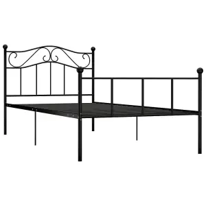 Berkfield Bed Frame Black Metal 100x200 cm