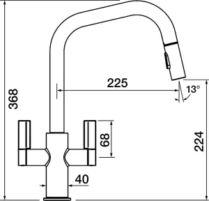 Clearwater Kira  U Spout Pull Out With Twin Spray Kitchen Chrome - KIR20CP