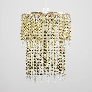 ValueLights Modern Decorative Gold Jewel Acrylic Bead Ceiling Pendant Light Shade