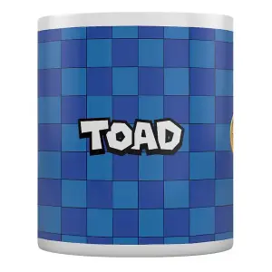 Super Mario Portrait Toad Mug Blue/White (One Size)